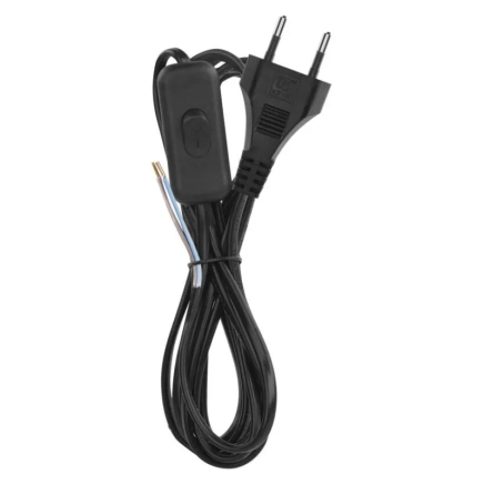 Power supply cable with inline switch 2 m (2×0.75 mm²) – black - 2
