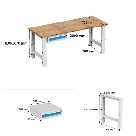 Workshop height-adjustable workbench EN_02_2011 - 4