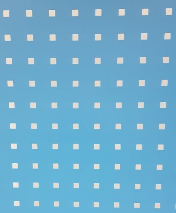 Blue perforated panel