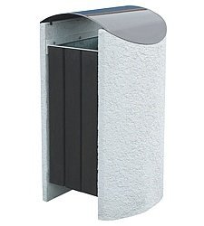 Concrete waste bin with roof 1013