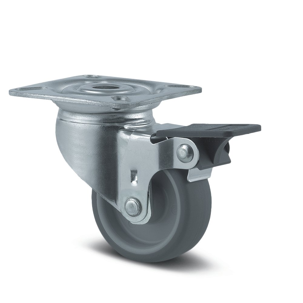 Instrument wheel gray with mounting plate, with brake, center riveted ...