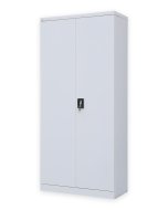 Sheet metal shelf cabinet with loaded doors C02 grey