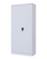 Sheet metal shelf cabinet with loaded doors C02 grey