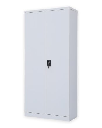 Sheet metal shelf cabinet with loaded doors C02 grey