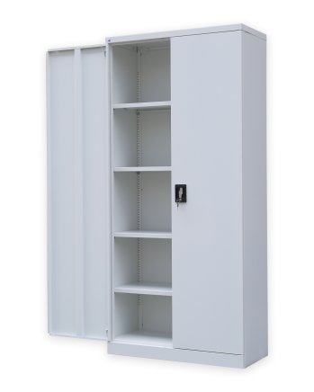 Sheet metal shelf cabinet with loaded doors C02 grey - 2