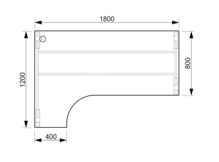 Office desk Ergo left Hobis UEA 1800P - 2