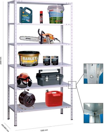 Kovona Extension screw shelf rack 250 kg type N726L5