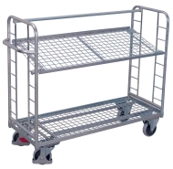 Storied trolley with galvanized inclined shelves (6 models)