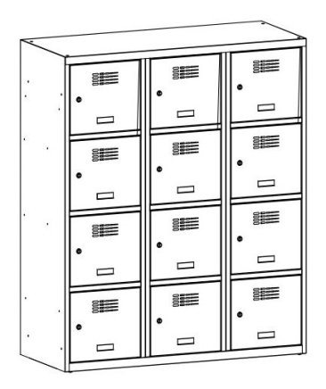 Metal wardrobe with reduced height MSum 434S width 1200 mm