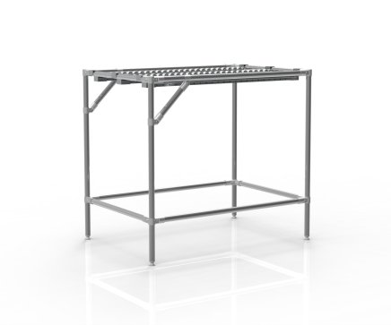 Conveyor with recessed roller tracks (various variants)