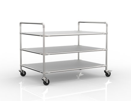 Antistatic shelf trolley with three shelves, 24040236