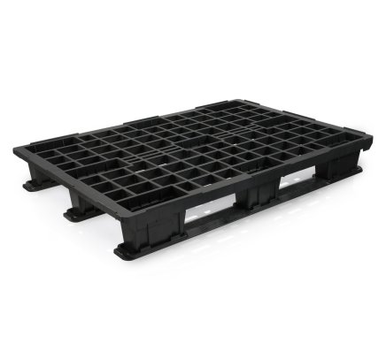 Light plastic pallet with rails H. 140 x W. 800 x D. 1200 mm