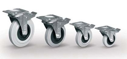 Gray rubber wheels, diameter 100, 125, 160 or 200 mm - 2