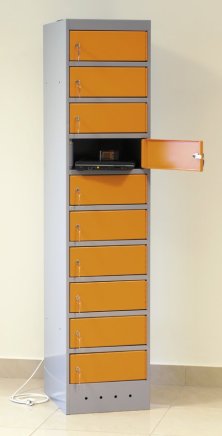 Laptop cabinet SZNL 4110 - 10 compartments with sockets and USB A+C - 8