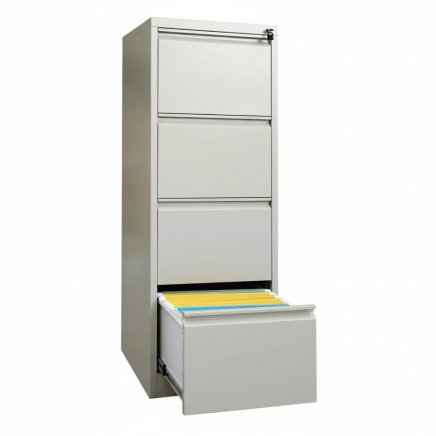 HD four-drawer filing cabinet for A4 format gray