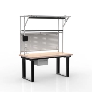 Electric height-adjustable desk with a container and one drawer 24111934
