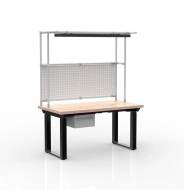 Electric height-adjustable desk with a container and one drawer 24111937