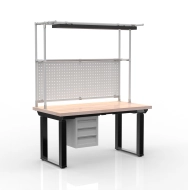 Electric height-adjustable desk with a container and three drawers 24111938