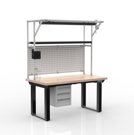 Electric height-adjustable desk with a container and three drawers 24111935 - 1