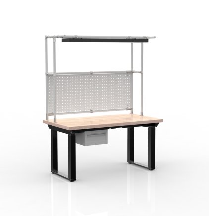 Electric height-adjustable desk with a container and one drawer 24111937