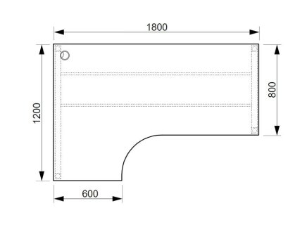 Office desk Hobis Ergo UEO180060P - 2