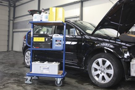 Trolley with wooden shelves sw-400.801 - 2