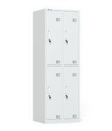 Four-compartment metal wardrobe with cylinder lock