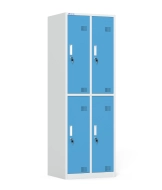 Four-compartment metal wardrobe with cylinder lock