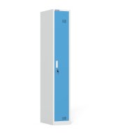 Single-section metal wardrobe with cylinder lock