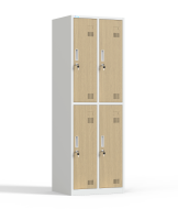 Four-compartment metal wardrobe with cylinder lock