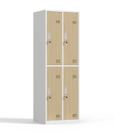 Four-compartment metal wardrobe with cylinder lock