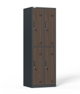 Four-compartment metal wardrobe with cylinder lock
