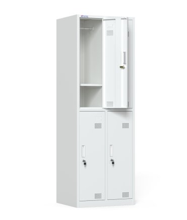 Four-compartment metal wardrobe with cylinder lock - 2