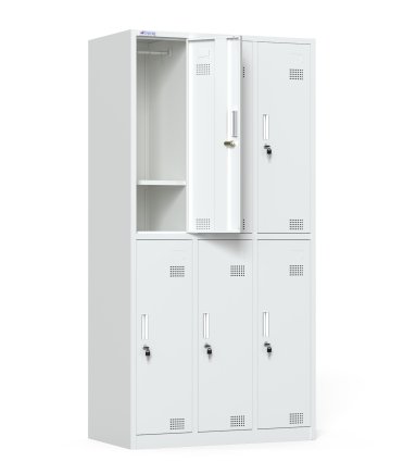 Six-section metal wardrobe with cylinder lock - 2