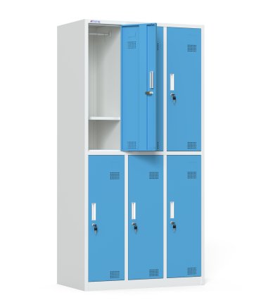 Six-section metal wardrobe with cylinder lock - 2