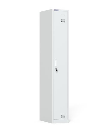 Single-section metal wardrobe with cylinder lock