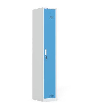 Single-section metal wardrobe with cylinder lock