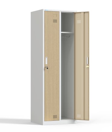 Metal wardrobe with two compartments and cylinder lock - 2