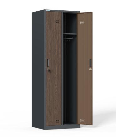 Metal wardrobe with two compartments and cylinder lock - 2