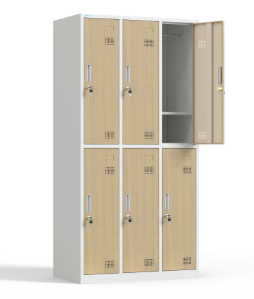 Six-section metal wardrobe with cylinder lock - 2