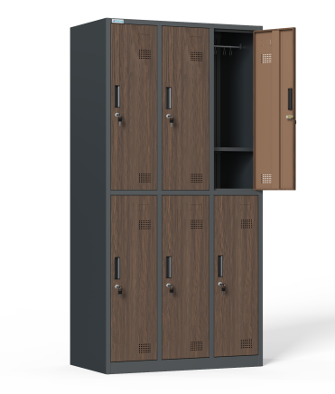 Six-section metal wardrobe with cylinder lock - 2