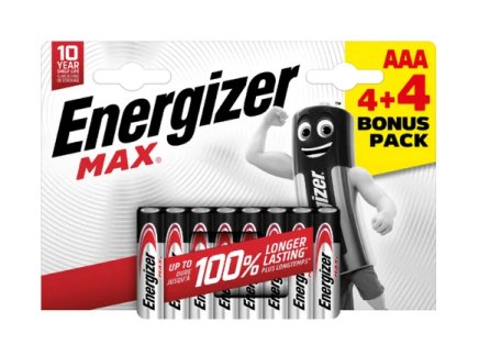 Energizer MAX AAA Alkaline Battery (Set of 4 + 4 Free)