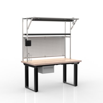 Electric height-adjustable desk with a container and one drawer 24111934
