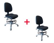Antistatic ESD workshop chair with circle and glides E04H 1+1 FREE