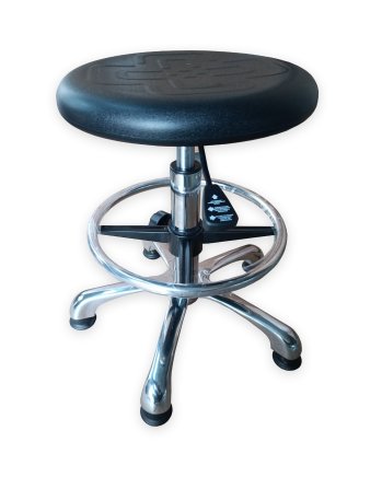 Antistatic ESD workshop stool  with circle and glides E06H