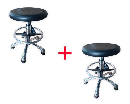 Antistatic ESD workshop stool  with circle and glides E06H 1+1 FREE