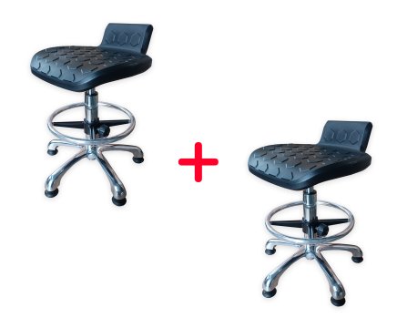 Antistatic ESD workshop stool  with circle and glides E01H 1+1 FREE