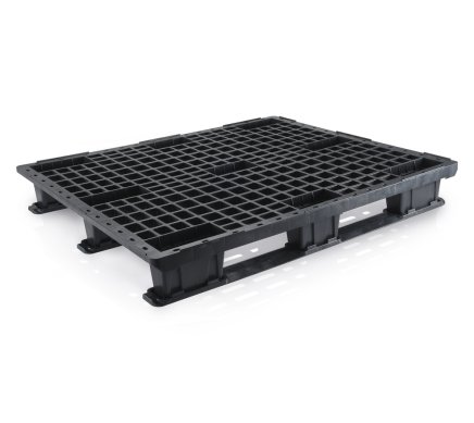 Light plastic pallet with runners H. 145 x W. 1000 x D. 1200 mm
