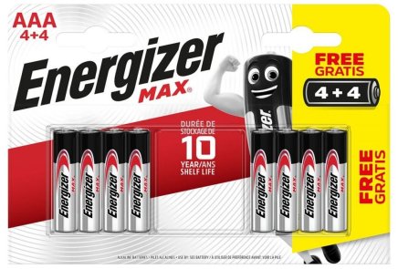 Energizer MAX AA alkaline batteries (set of 4 + 4 free)