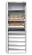 Cabinet for NC tools with swing doors with equipment